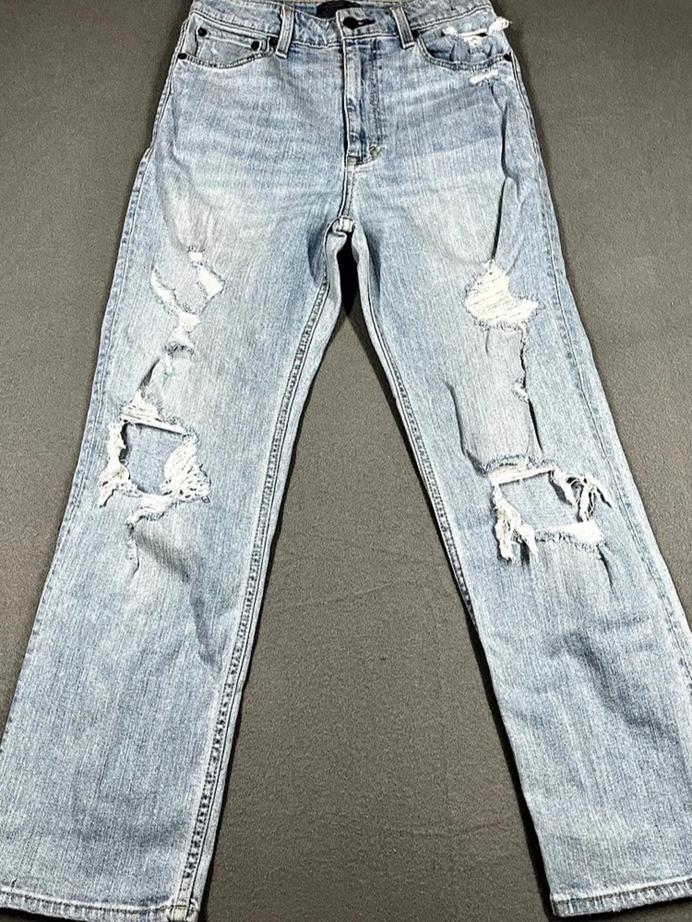 Abercrombie & Fitch Zoe Natural Rise Ankle Straight Jeans Blue Waist 29 boho dis